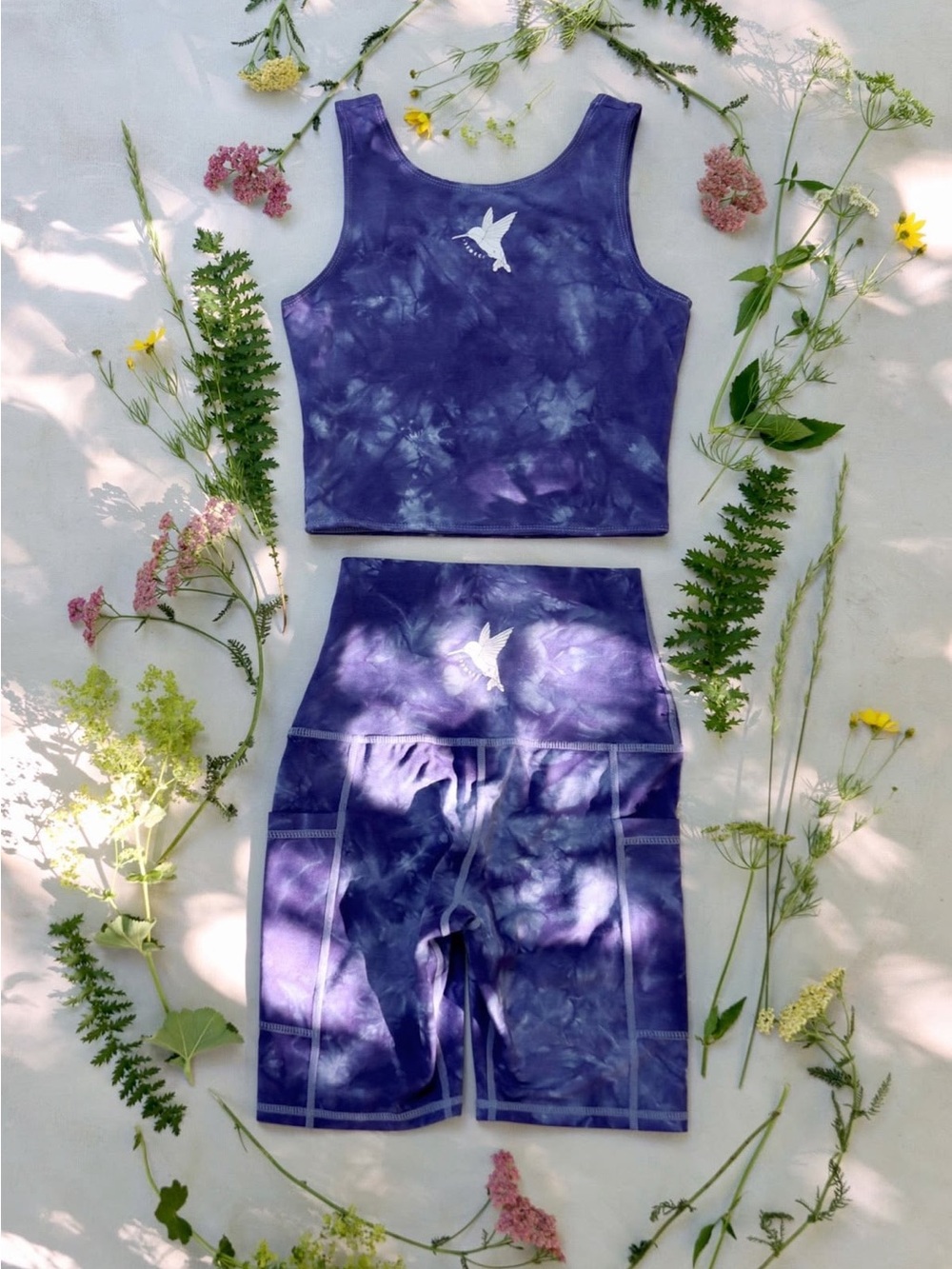 NWOT Purusha People Soul Salve Biker Shorts Indigo Tie-Dye size 2x